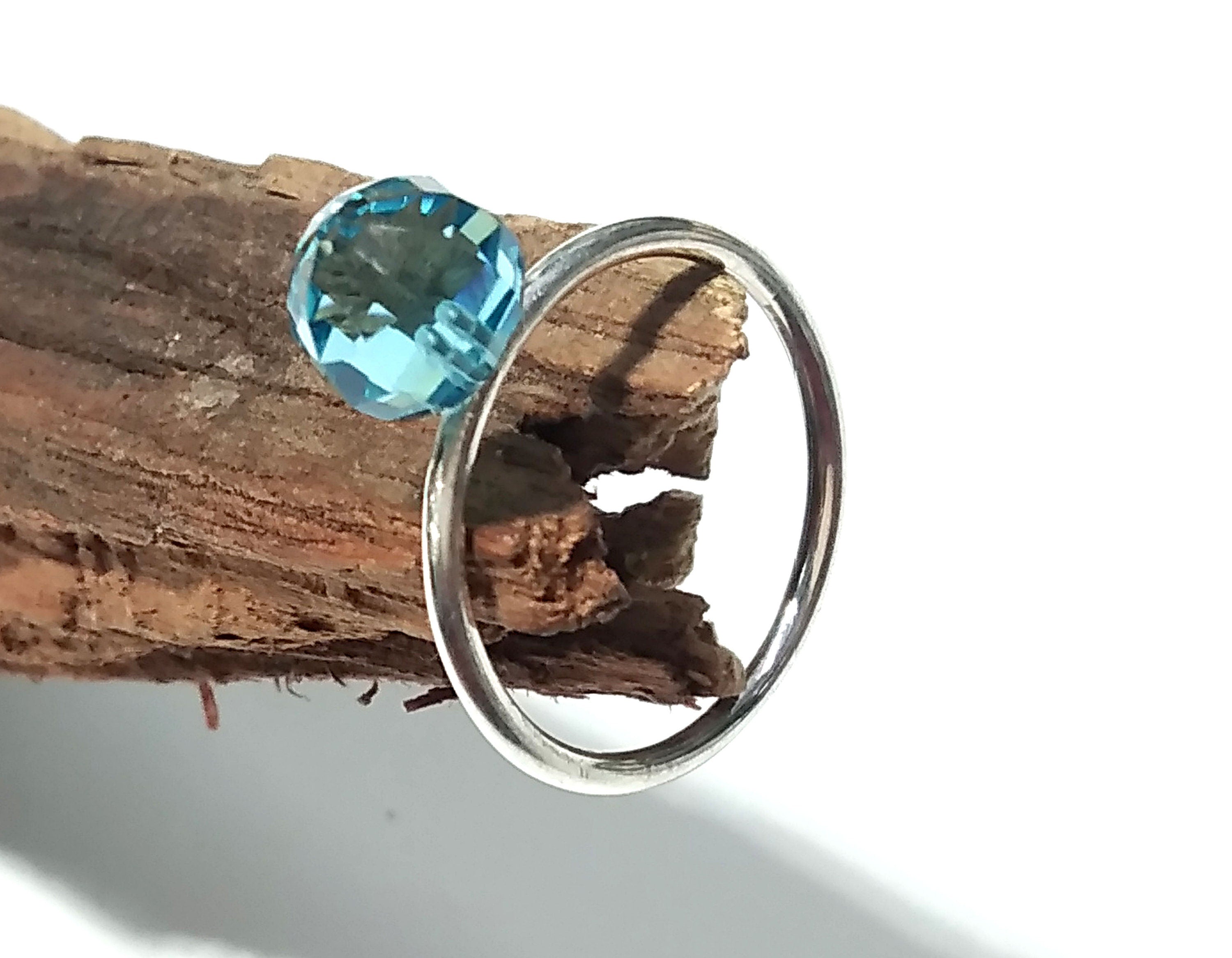 Natural Blue Topaz Faceted Ring, Gemstone Drop Shape Ring, 925 Solid Sterling Silver Jewelry, Handmade Ring, For Girls & Women Rings